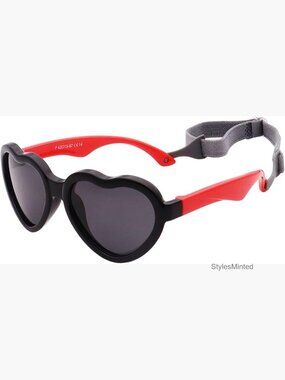 Heart Shaped Polarized Sunglasses with Strap for Toddler Infant UV400
